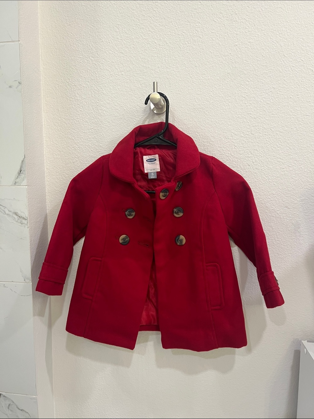 Old Navy Red Double-Breasted Kids Pea Coat